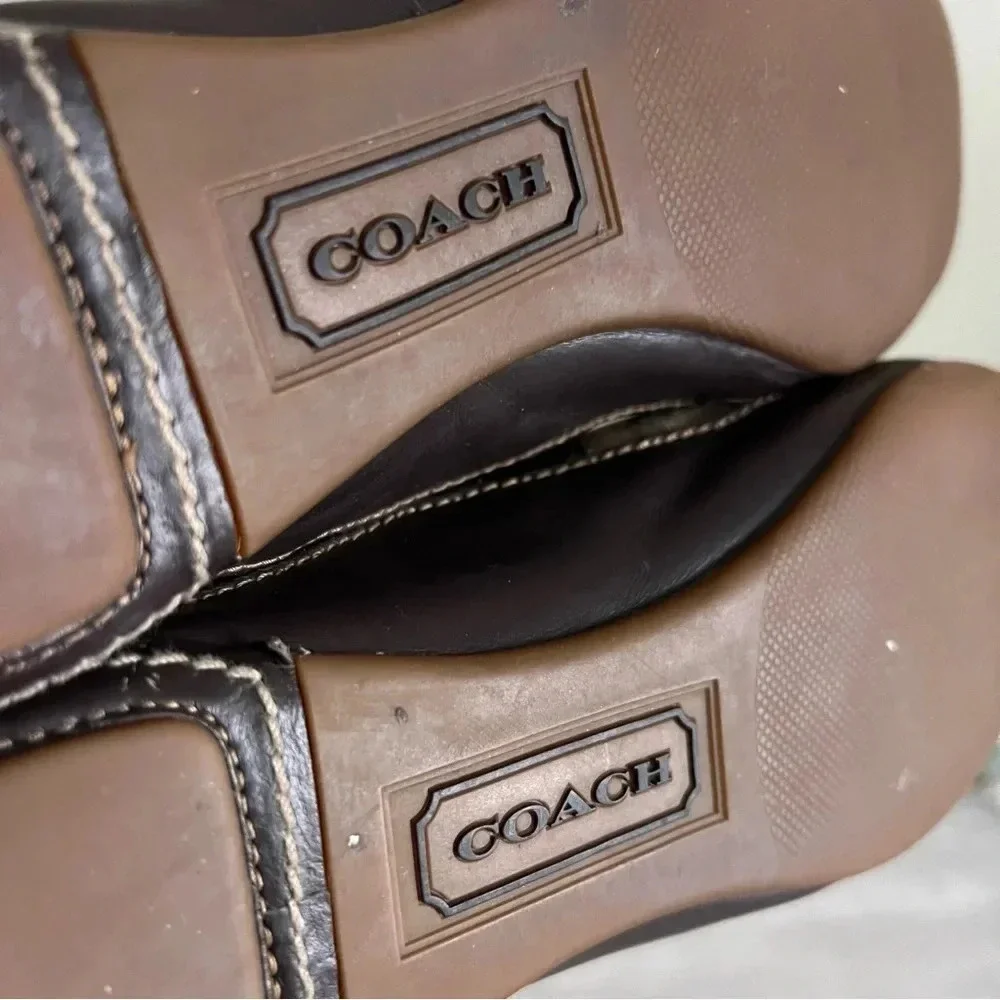 Coach SUEE Signature Brown Leather & Canvas Fashion Sneakers Size 8 - Picture 9 of 10